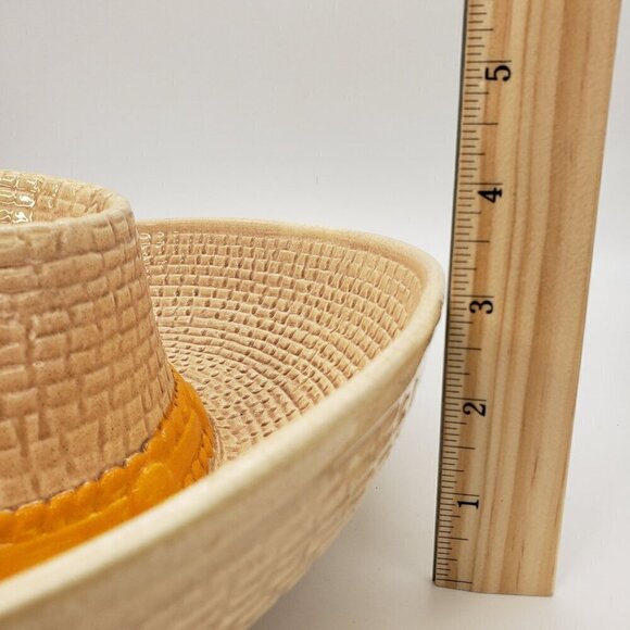 Vintage Whittier Ware  Western Cowboy Hat Chip & Dip Serving Bowl Cinqo De Mayo - Picture 9 of 14